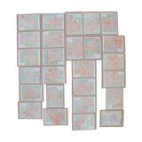 Plan de Paris - 27 frames or under glasses - Vintage - 50s - décor