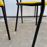 4 yellow scoubidou chairs, 1950