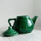 Ceramic teapot, bright green.
