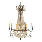 Lustre à pampilles de Style Empire