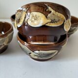 Set of 5 vintage enameled bowls – Chic terracotta ambiance