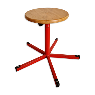Old metal and wood stool