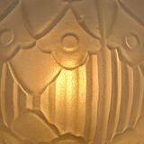 Vintage art deco globe table lamp in frosted glass