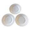 3 flat plates in white earthenware