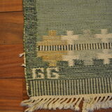 Mat Swedish Rollakan, wool woven hand, Sweden, 1950 - 90x165cm