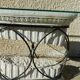 Console colonne grecque en fer forge et verre