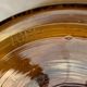 Photophore in bubble glass and hand-blown golden yellow signed vintage biot
