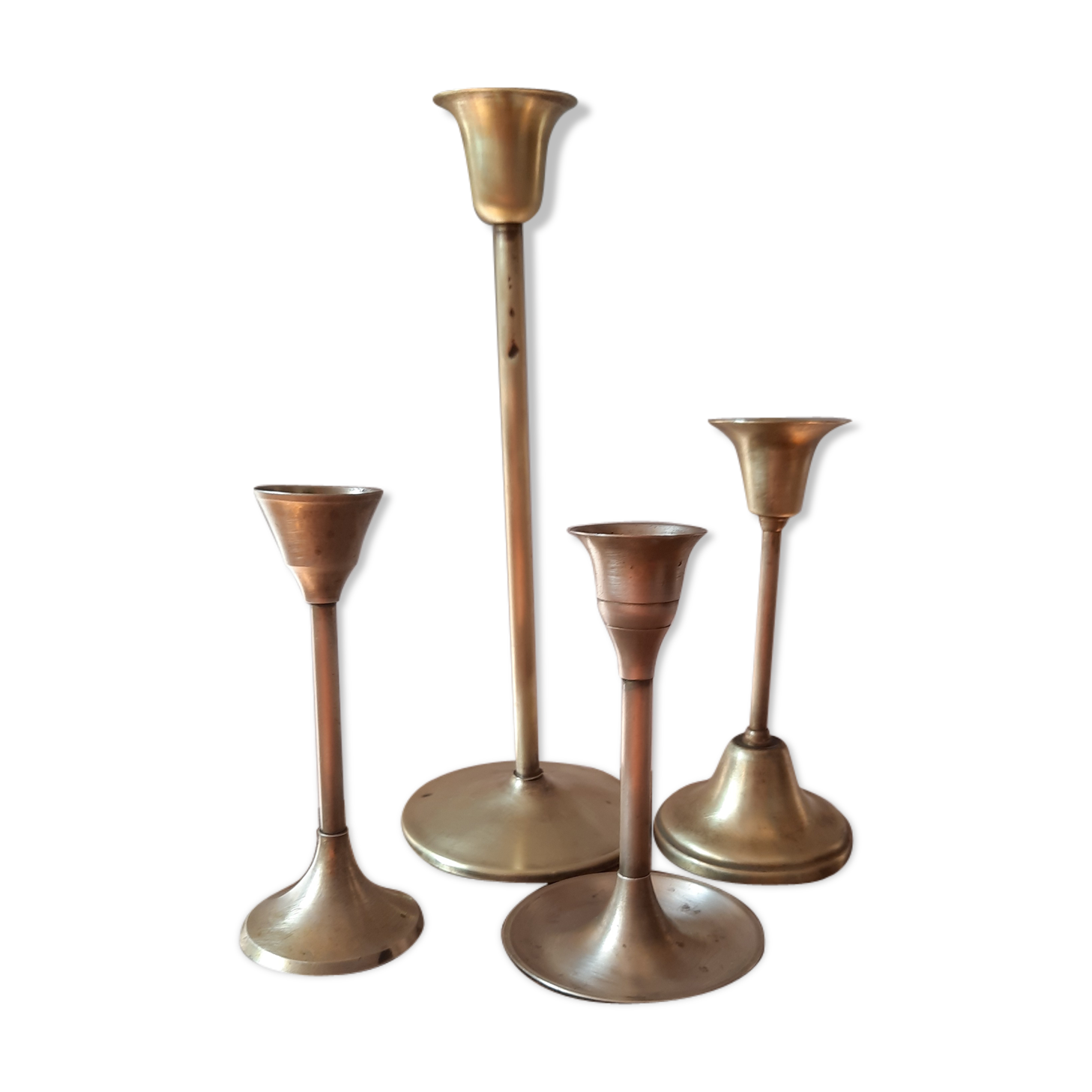 Lot de bougeoirs en laiton