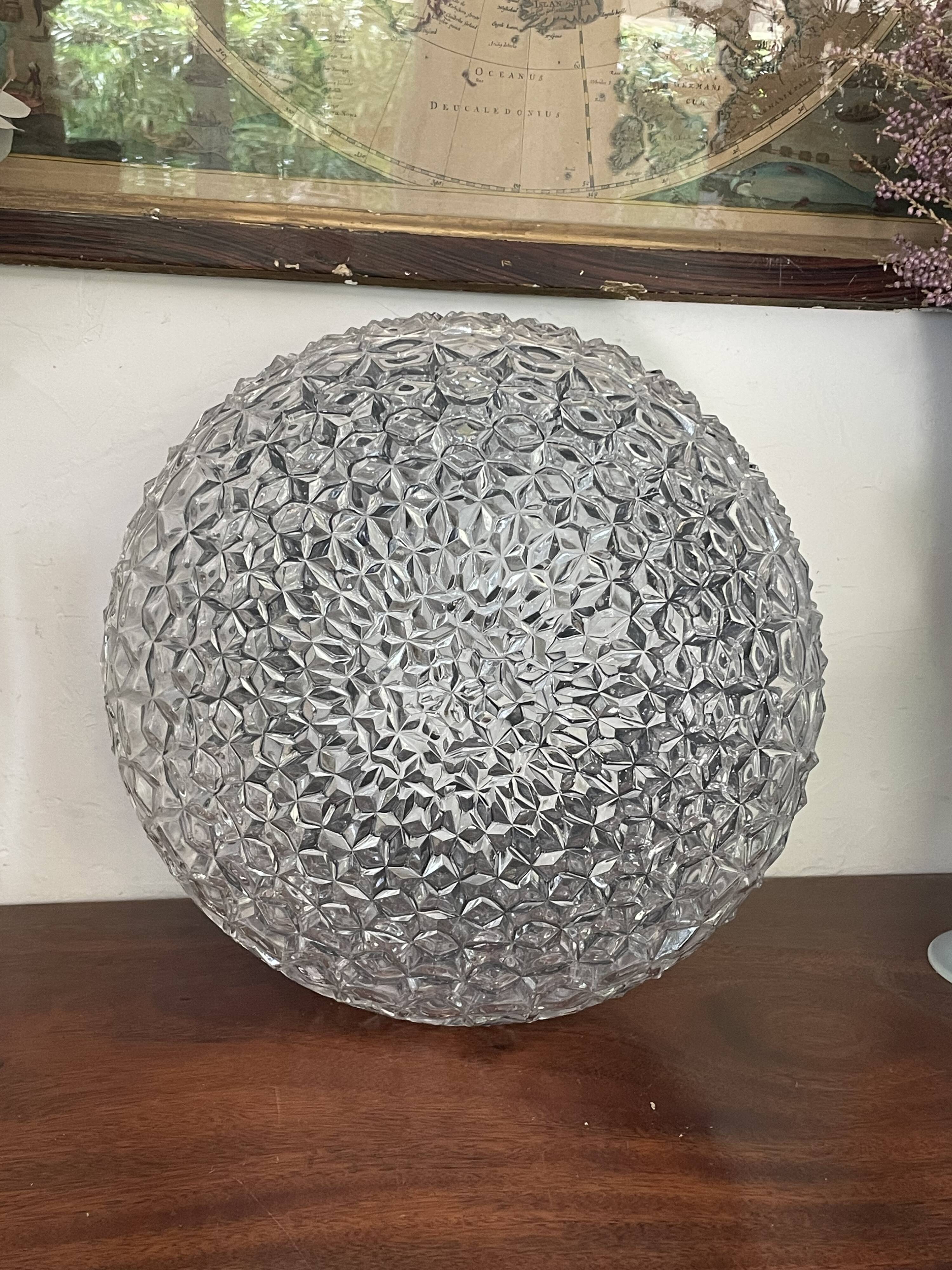 RZB glass globe ceiling light 29cm Vintage