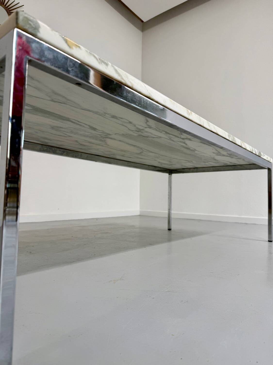 Florence Knoll 70s vintage metal marble coffee table