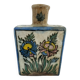 Persian bottle, antique vase with polychrome flower decoration, Kagjar style, antique ceramic