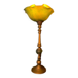 Glass and brass lamp