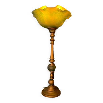 Lampe verre et laiton