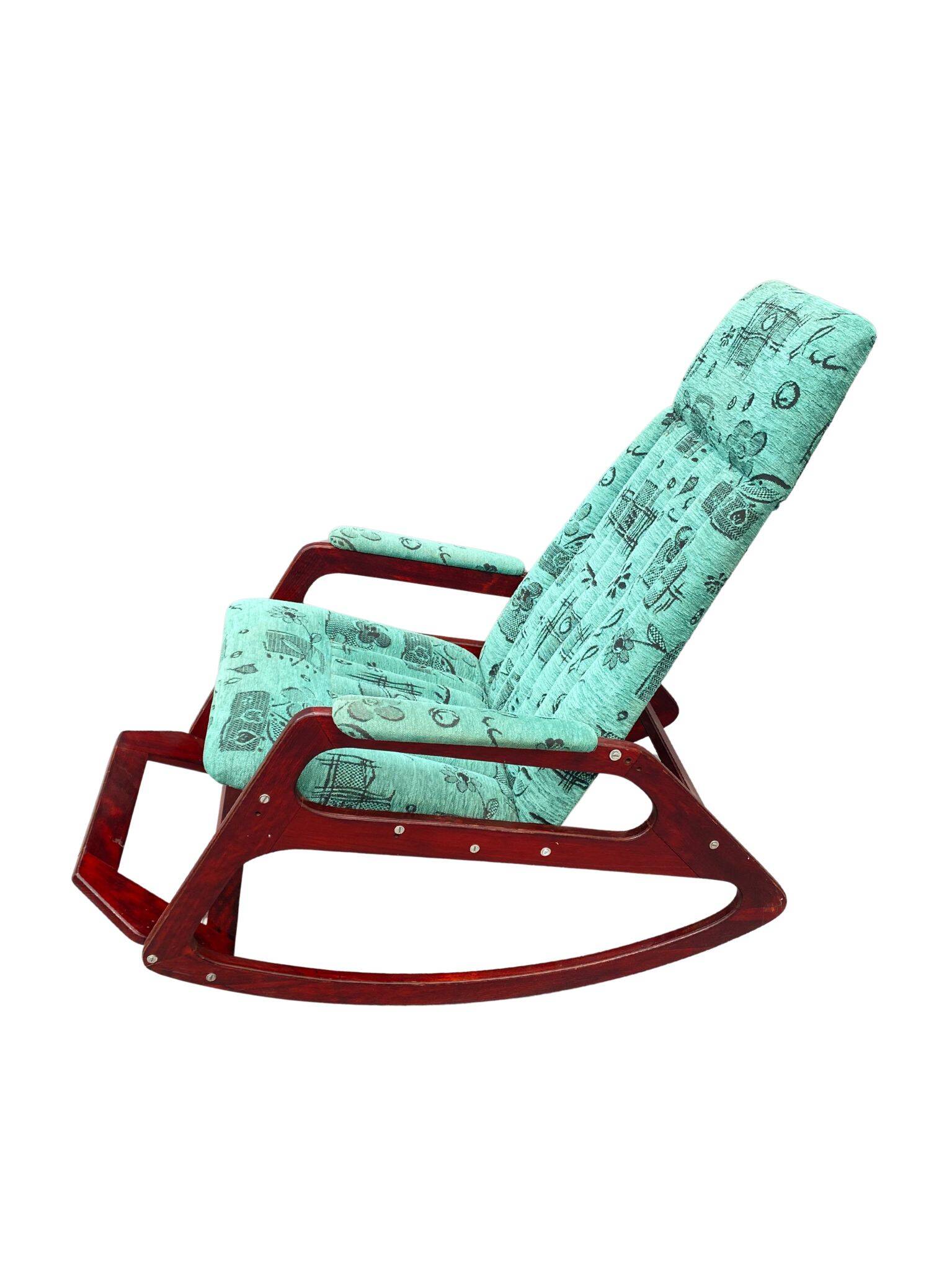 ÚLUV Wooden Rocking Chair – Czechoslovakia, 1970s, Original Very Good Condi