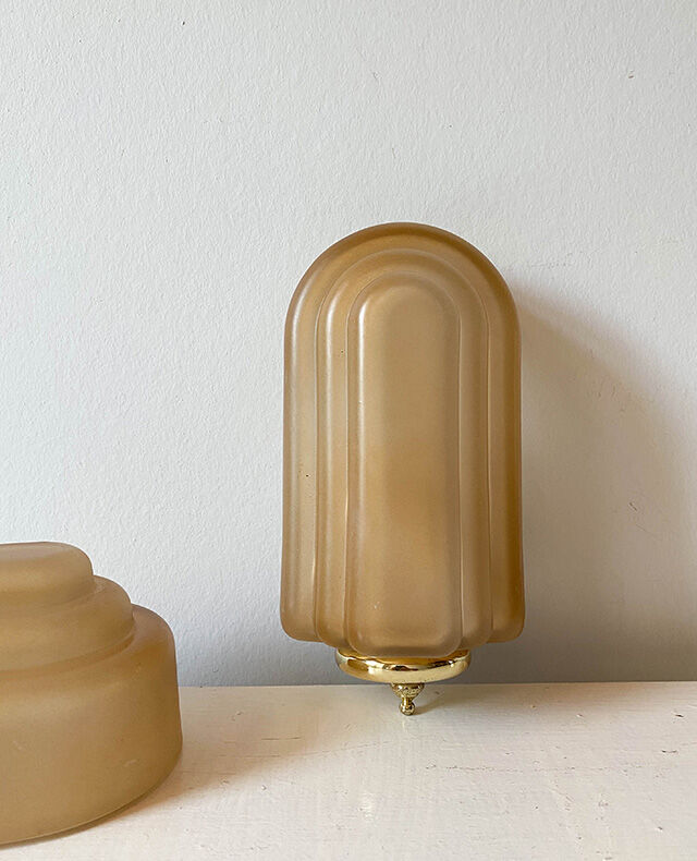 Pair of art deco style glass wall lamps