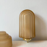 Pair of art deco style glass wall lamps