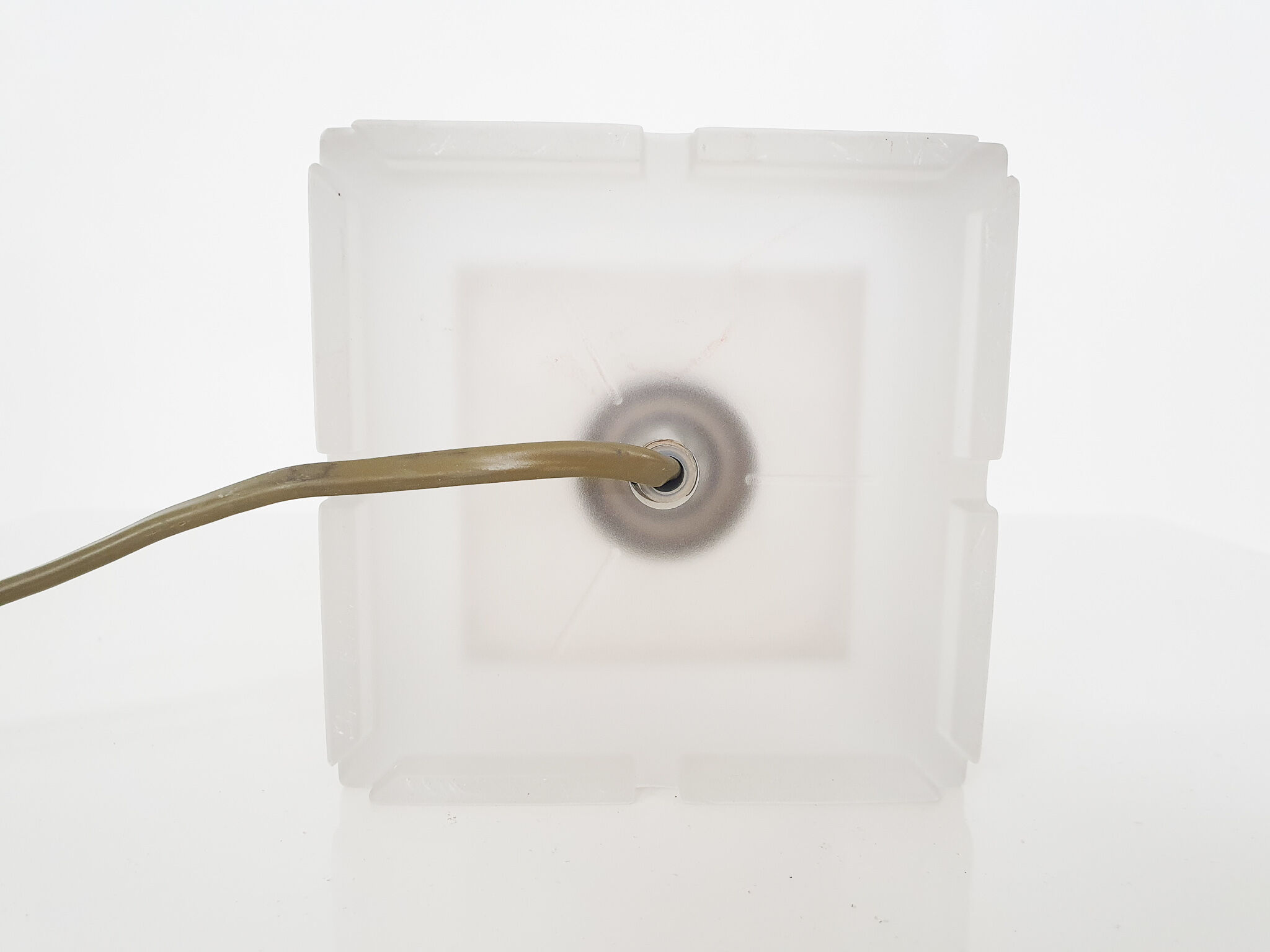 Frosted glass cube table light, Germany 1970's