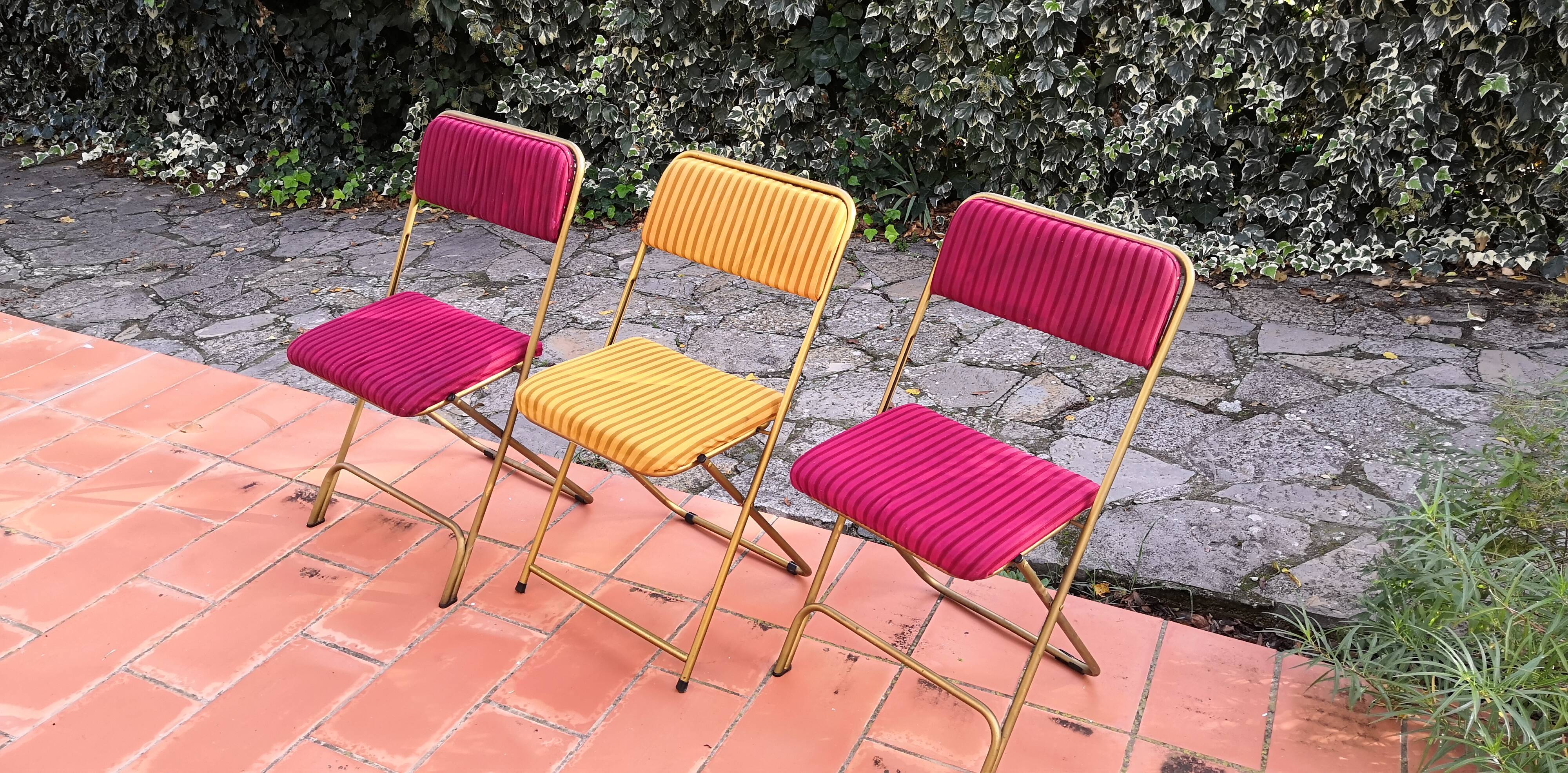 Lafuma vintage folding chair chantazur, france 1960