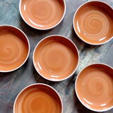 Set of 6 plates in Sarreguemines sandstone