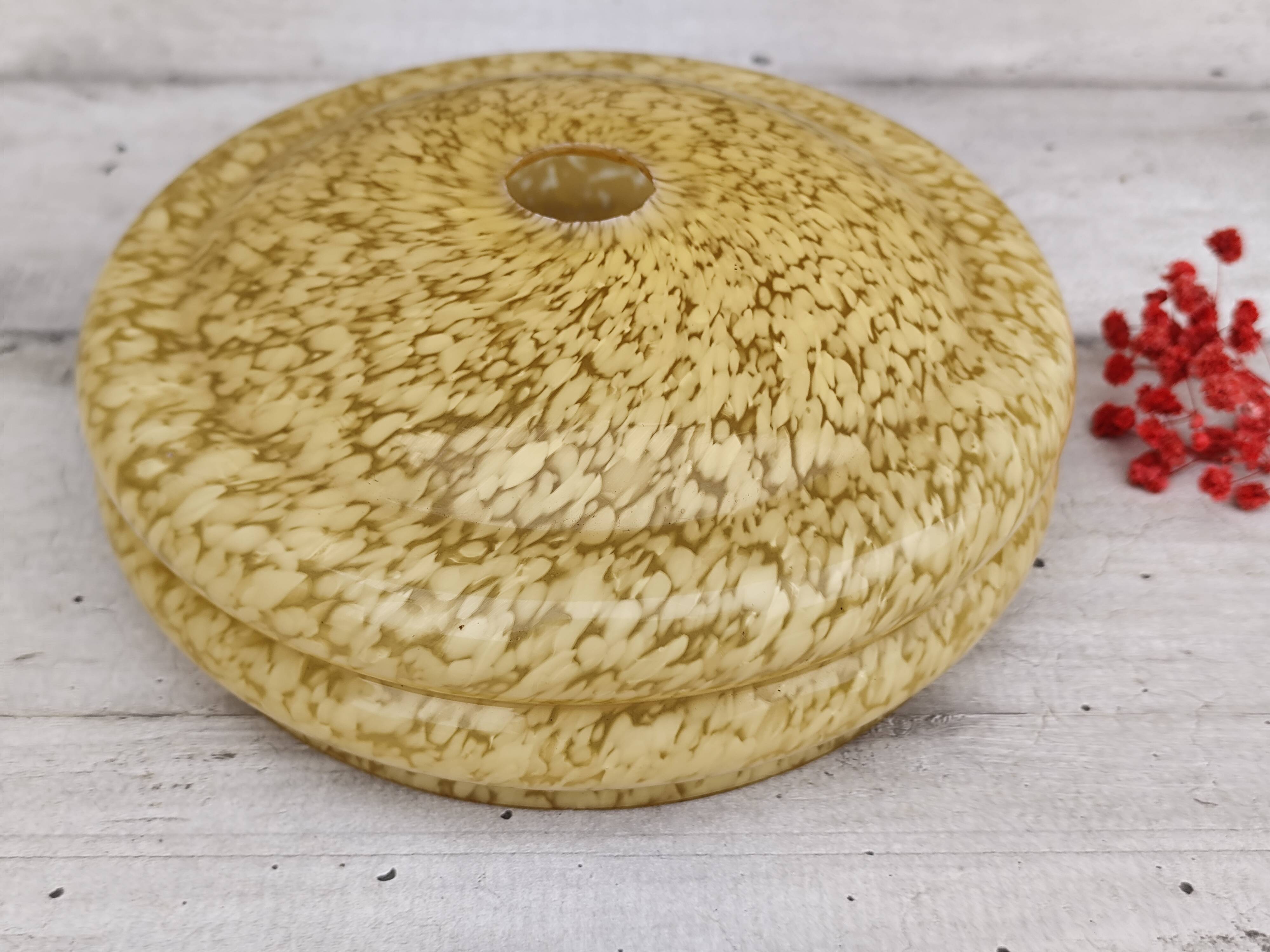 Speckled yellow clichy glass globe