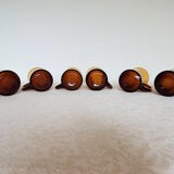 6 amber glass tea cups