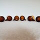 6 amber glass tea cups