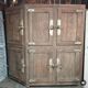 Old icebox, wooden sideboard