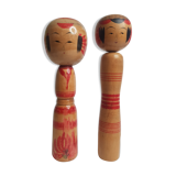 Vintage Kokeshi doll duo