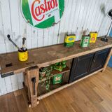 Old restored carpenter's workbench