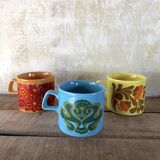 Set of 3 Mugs Staffordshire Potteries Ltd. - Vintage 70s style