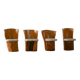 Swedish modernity, set of four stump chairs, solid Wood Wood with boucle seats, 1960s.