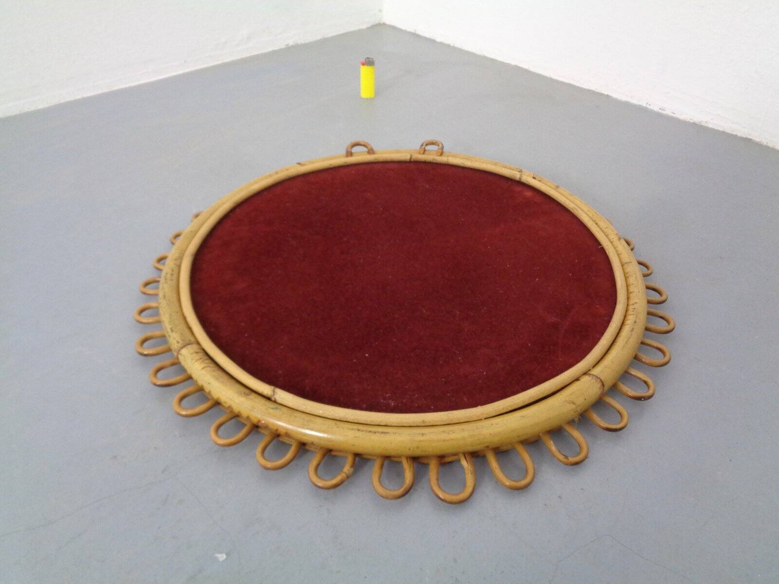 Small filigree Italian bamboo mirror, 1950s