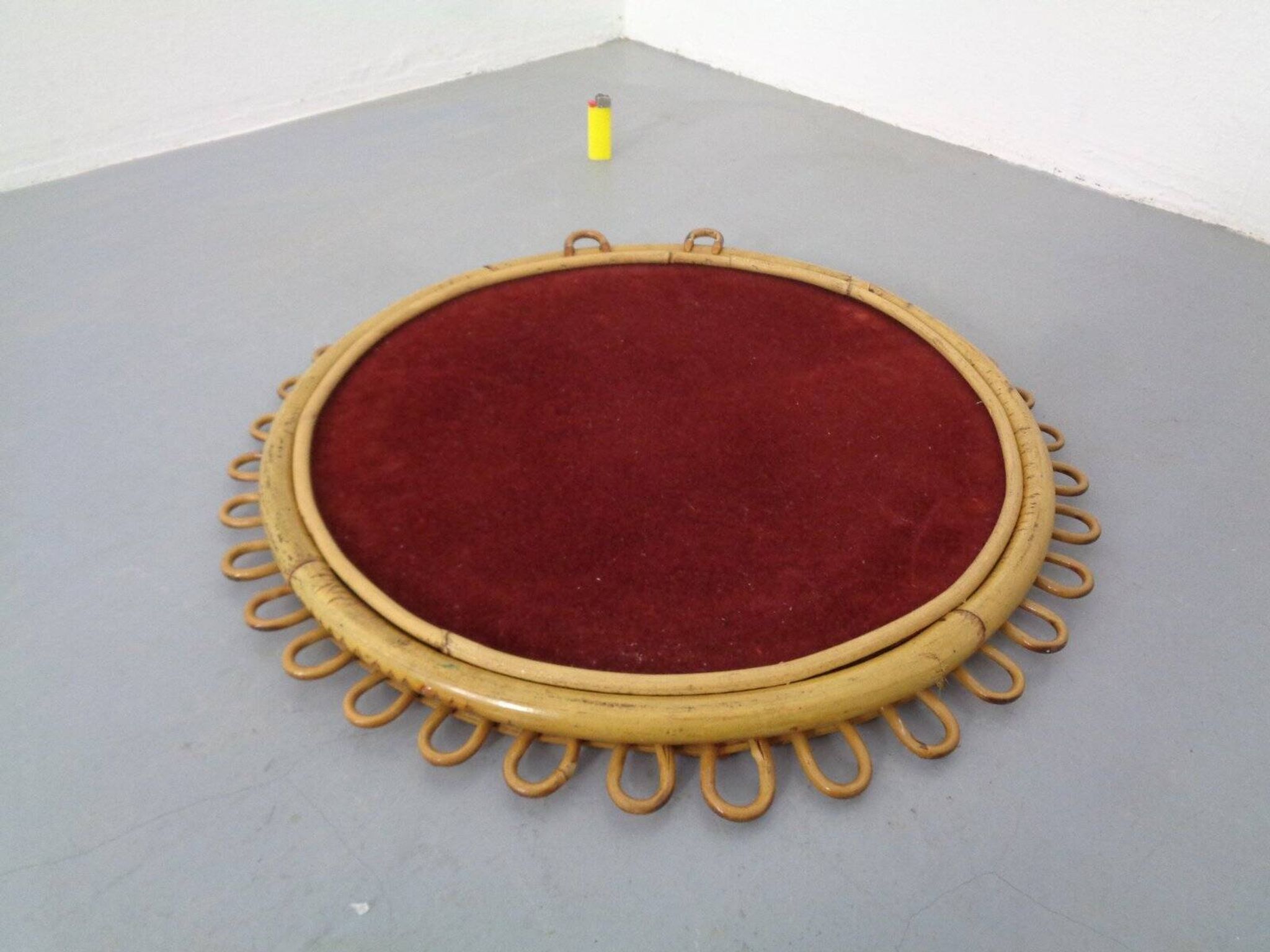 Small filigree Italian bamboo mirror, 1950s