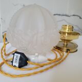 Art deco lamp in brass and glass