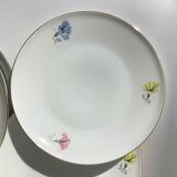 10 assiettes dessert porcelaine décor fleurs Melitta
