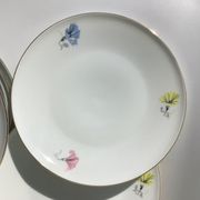 10 plates dessert porcelain decoration flowers 50's melitta