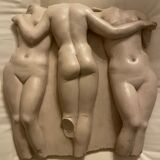 Bas relief of the three graces antiquity molding of the Louvre