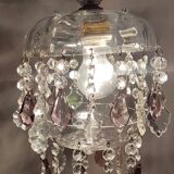 Lámpara de techo de cristales. Francia, 1950s.