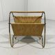 Brass & rattan magazine holder 1950’s