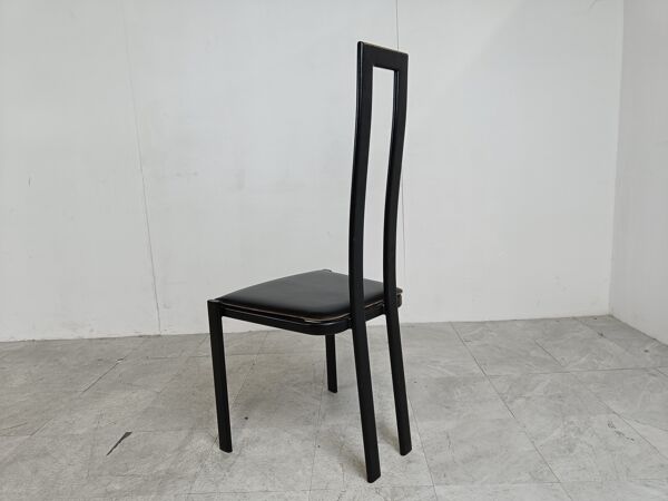 Ensemble de 6 chaises de salle à manger italiennes postmodernes, années 1980