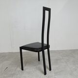 Set of 6 italian post modern dining chairs, 1980s