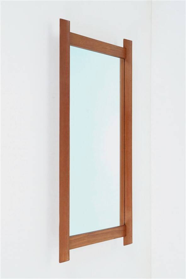 Mid-century teak mirror / Danish modern design / 1960s
