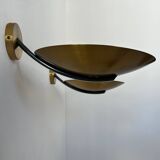 Pair of vintage brass wall lights, France 1970