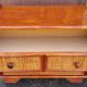 Commode Maugrion for Roche Bobois, wood and rattan, 80s