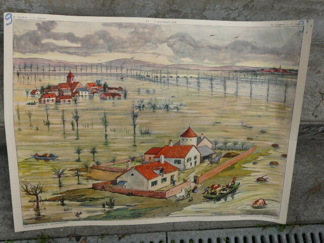 School poster Rossignol editions N° 31 and 32 The flood and the estuary