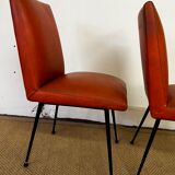 Paire de chaises en skaï orange