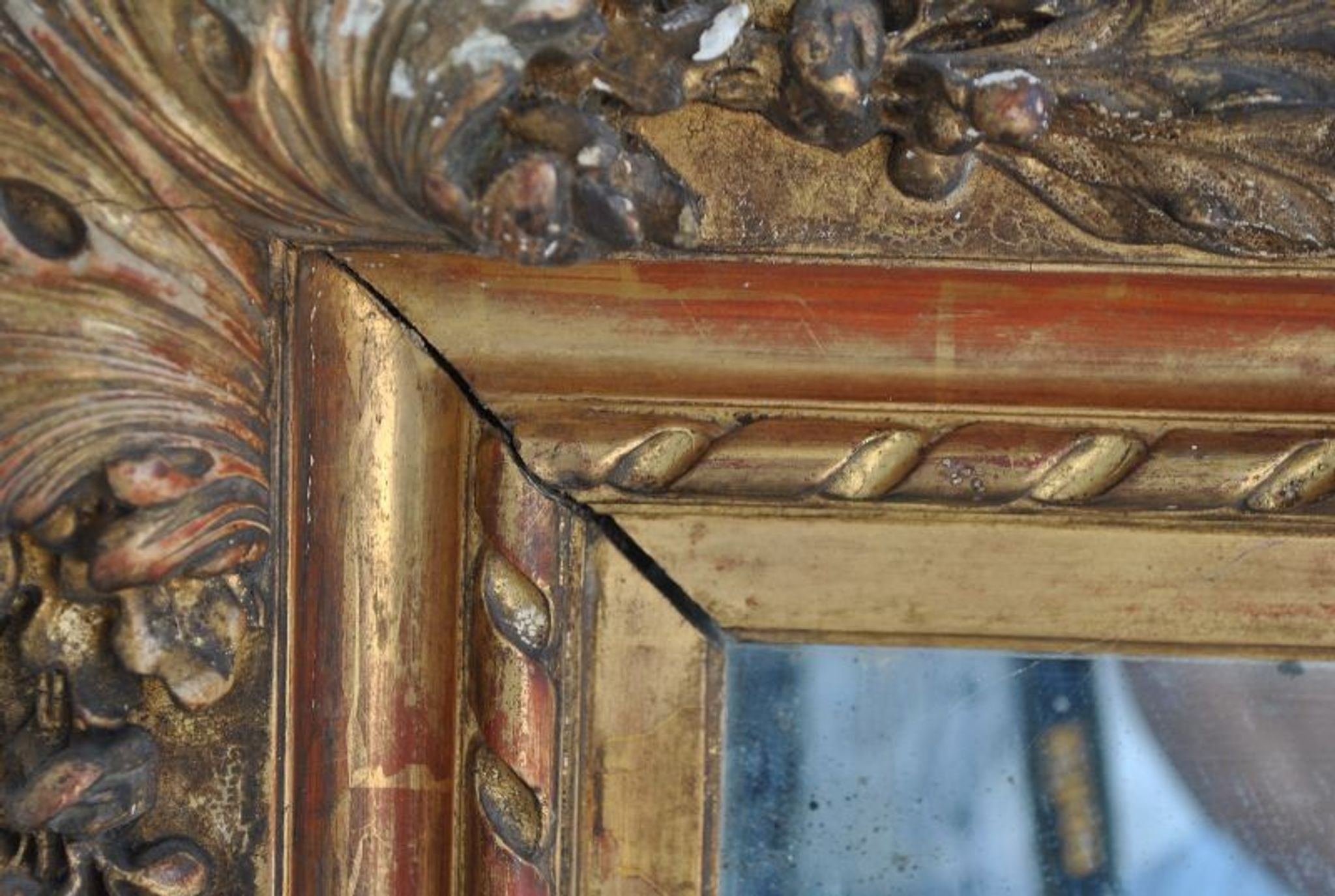 Mirror Louis XVI gilded wood ice old 109x128cm