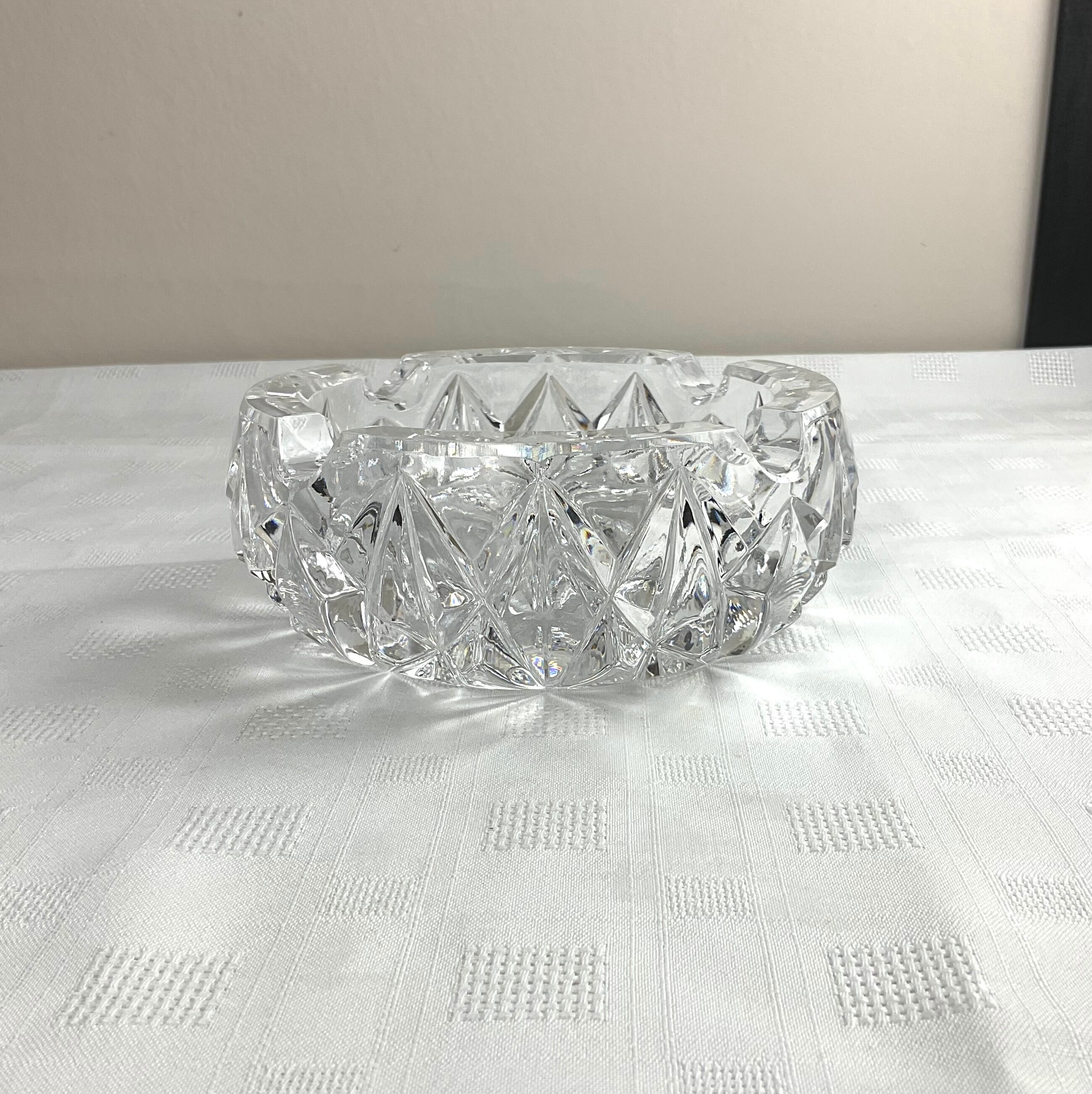 Solid crystal ashtray