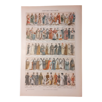 Lithographie sur les costumes religieux de 1922