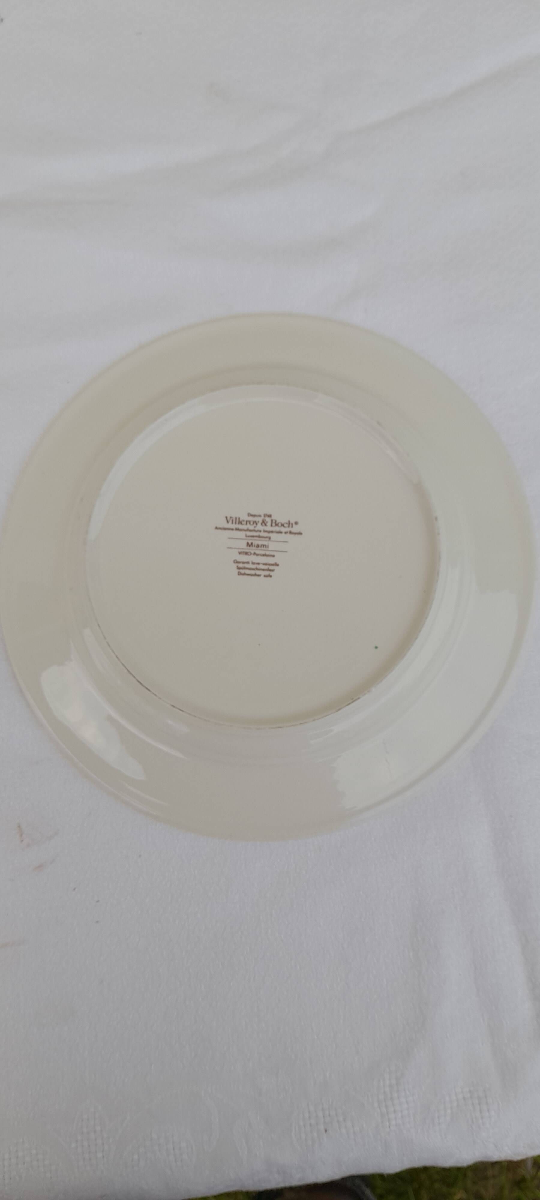 10 Villeroy & Boch vitro porcelain plates Miami model diam 23 cm